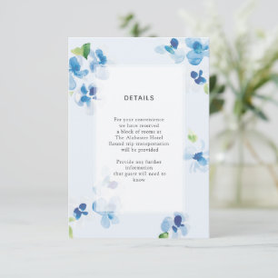 Carte D'accompagnement Détails de Fleurs Bleues et Délicates