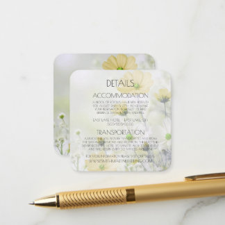 Carte D'accompagnement Détails de fleurs jaunes délicates personnalisées