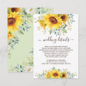 Carte D'accompagnement Détails de jardin de tournesols à l'aquarelle simp (Devant / Derrière)