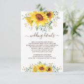 Carte D'accompagnement Détails de jardin de tournesols à l'aquarelle simp (Debout devant)