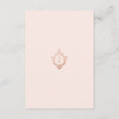 Carte D'accompagnement Détails de la crête Mariage rose Monogramme Rose O (Dos)