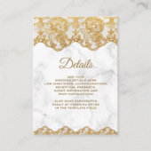 Carte D'accompagnement Détails de la dentelle Marbre blanc et or (Devant)