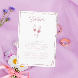 Carte D'accompagnement Détails de la mariée et de la pièce de mariée et d