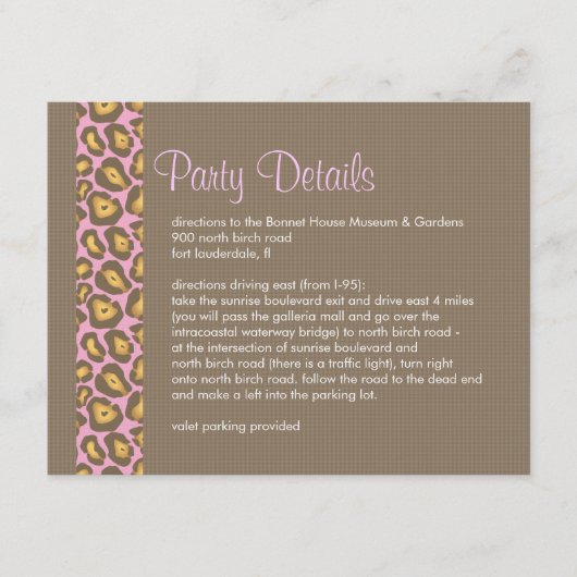 Carte D'accompagnement Détails de la partie personnalisée Insérer une car (Devant)