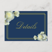 Carte D'accompagnement Détails de la réception de la Marine Blue White Ro (Devant)