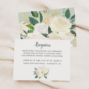 Carte D'accompagnement Détails de la réception de mariage floral sauge