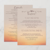 Carte D'accompagnement Détails de la réception de mariage sur la plage (Devant / Derrière)