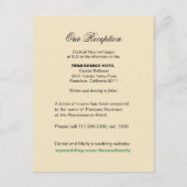 Carte D'accompagnement Détails de la réception Flamingo Heart Kiss | bleu (Dos)