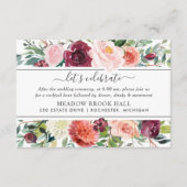 Carte D'accompagnement Détails de la réception florale bordeaux rosé (Devant)