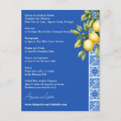 Carte D'accompagnement 💙🍋DÉTAILS DE LA RÉCEPTION Romance Azul & Limone (Dos)