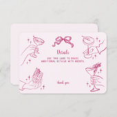 Carte D'accompagnement Détails de la soirée Cocktail Rose Retro Insérer (Devant / Derrière)