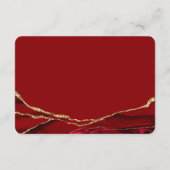 Carte D'accompagnement Détails de l'agate Mariage rouge et or (Dos)