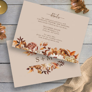 Carte D'accompagnement Détails de l'automne Taupe Rustic