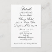 Carte D'accompagnement Détails de l'hôtel (Devant)