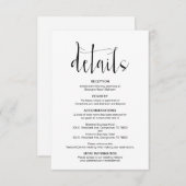 Carte D'accompagnement Détails de l'Mariage moderne modifiable, Police no (Devant / Derrière)