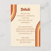 Carte D'accompagnement Détails de mariage à arc-en-ciel rétro des années  (Devant)