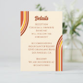 Carte D'accompagnement Détails de mariage à arc-en-ciel rétro des années  (Debout devant)