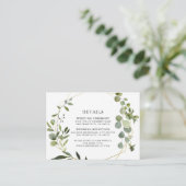 Carte D'accompagnement Détails de mariage à la géométrie dorée et eucalyp (Debout devant)