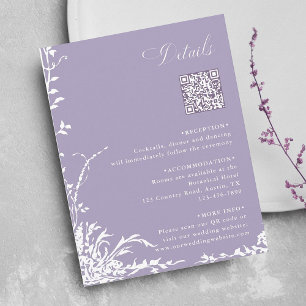 Carte D'accompagnement Détails de mariage à la lavande dans une arche de