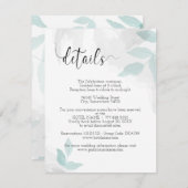 Carte D'accompagnement Détails de mariage à la menthe douce et au gris (Devant / Derrière)