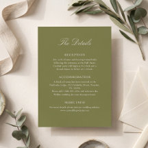 Détails de mariage à la typographie olive classiqu