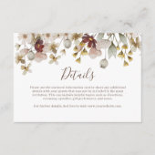 Carte D'accompagnement Détails de mariage à l'aquarelle botanique de Bord (Devant)