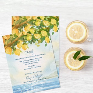Carte D'accompagnement Détails de mariage à l'aquarelle de citron méditer