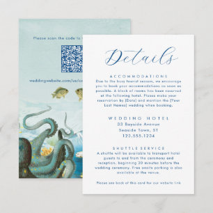 Carte D'accompagnement Détails de mariage à l'aquarium sous la mer