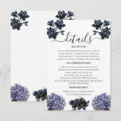 Carte D'accompagnement Détails de mariage à l'écriture classique florale (Devant / Derrière)