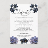 Carte D'accompagnement Détails de mariage à l'écriture classique florale (Devant)