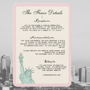 Carte D'accompagnement Détails de mariage à New York NY inclus dans l'env