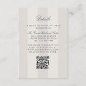 Carte D'accompagnement Détails de mariage à rayures simples de cabane de (Devant)