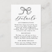 Carte D'accompagnement Détails de mariage à ruban noir élégant (Devant)