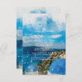 Carte D'accompagnement détails de mariage à santorin grèce informations (Devant / Derrière)