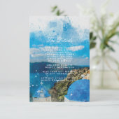 Carte D'accompagnement détails de mariage à santorin grèce informations (Debout devant)