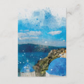 Carte D'accompagnement détails de mariage à santorin grèce informations (Dos)