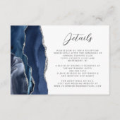 Carte D'accompagnement Détails de mariage Agate Bleu Nuit Argent Script (Devant)