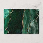 Carte D'accompagnement Détails de mariage Agate Émeraude Vert Or Script (Dos)