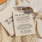 Carte D'accompagnement Détails de mariage amusants illustrés rétro manusc