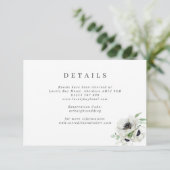 Carte D'accompagnement Détails de mariage Anémones Aquarelle Hivernale (Debout devant)