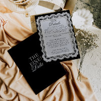 Détails de mariage argent ancien en dentelle noir