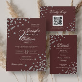 Carte D'accompagnement Détails de mariage argent confettis romantiques Bo