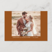 Carte D'accompagnement Détails de mariage au code QR Boho en terre cuite (Dos)