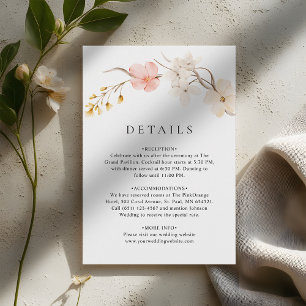 Carte D'accompagnement Détails de mariage au jardin botanique de fleurs s