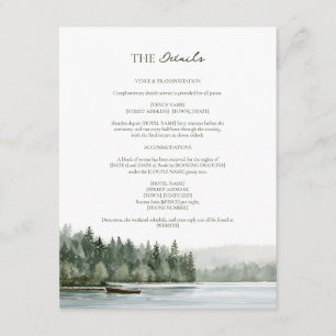 Carte D'accompagnement Détails de mariage au lac aquarelle dans le Nord-O