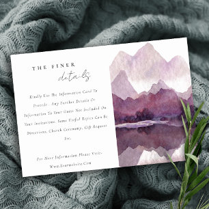 Carte D'accompagnement Détails de mariage au lac de montagne aquarelle vi