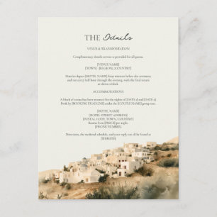 Carte D'accompagnement Détails de mariage au village blanchi à la chaux S