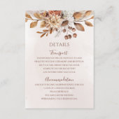 Carte D'accompagnement Détails de mariage automnal boho fleurs rouille te (Devant)