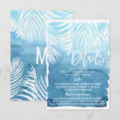 Carte D'accompagnement Détails de mariage aux coups de pinceau dorés sur (Devant / Derrière)