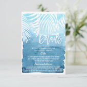 Carte D'accompagnement Détails de mariage aux coups de pinceau dorés sur (Debout devant)